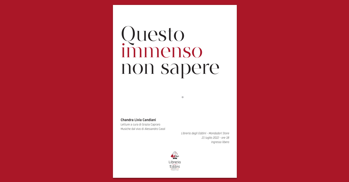 Giovedì 21 «Questo immenso non sapere» Giovedì 21 «Questo immenso non sapere»